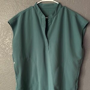 Figs Teal Sleeveless Blouse